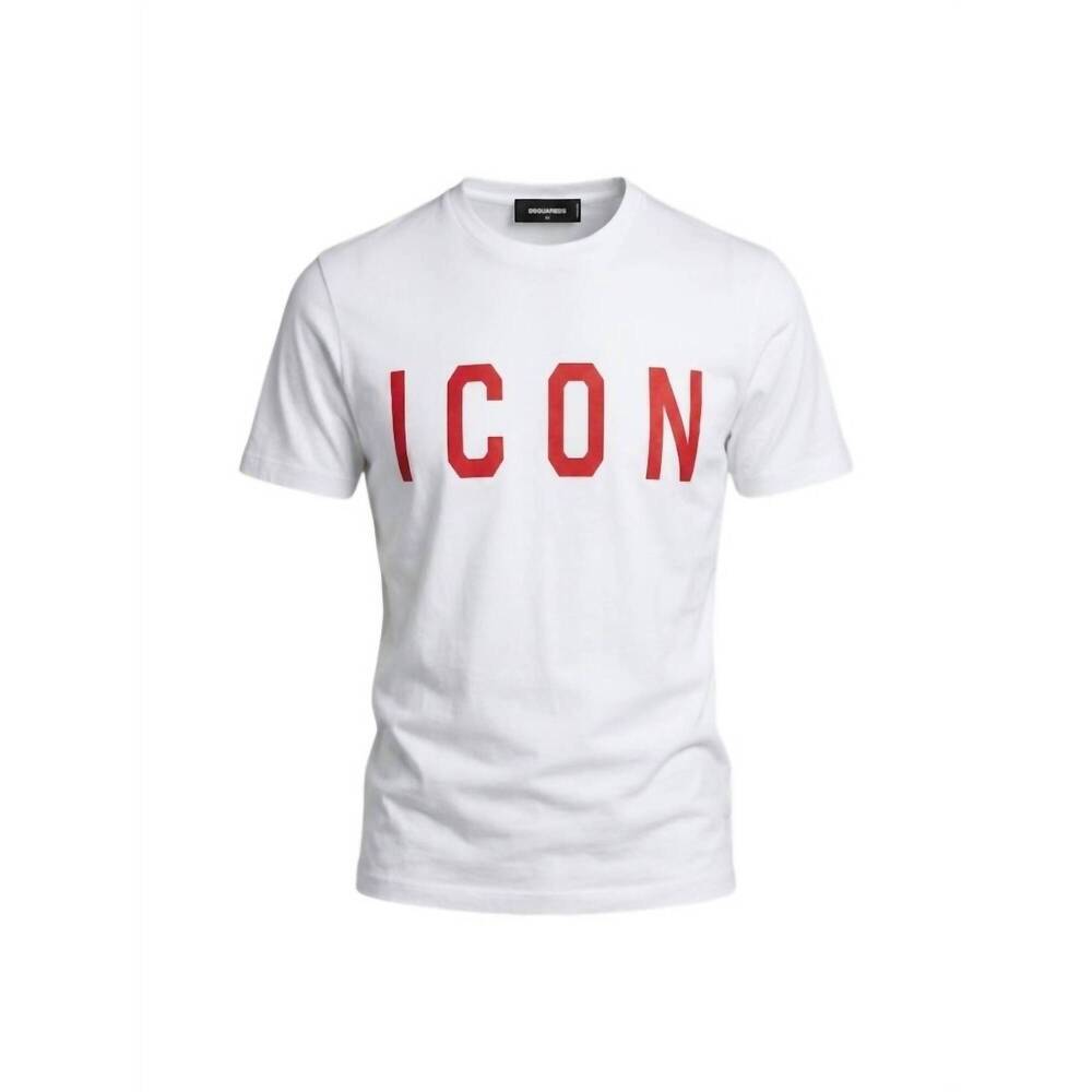 NEW DSQUARED2 women's icon logo cotton t-shirt in white